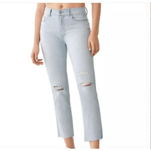 DL1961 Mara High Rise Instasculpt Ripped Straight Ankle Jeans in Ross 34 / 14